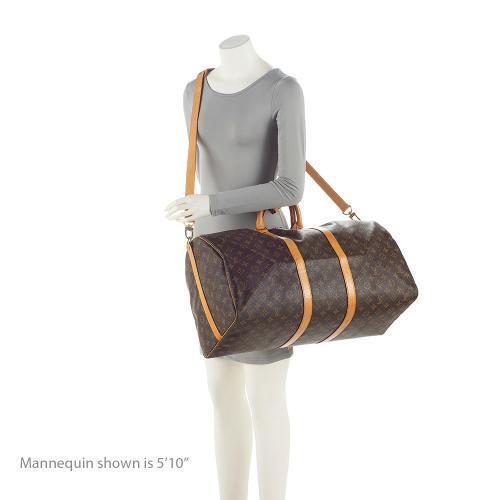 Louis Vuitton Monogram Canvas Keepall Bandouliere 55 Duffle Bag
