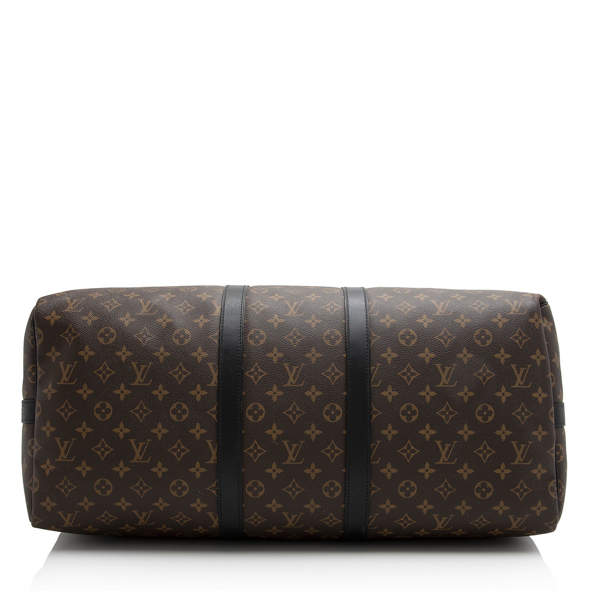 Louis Vuitton Monogram Canvas Macassar Keepall Bandouliere 55 Duffle Bag (SHF-22191)