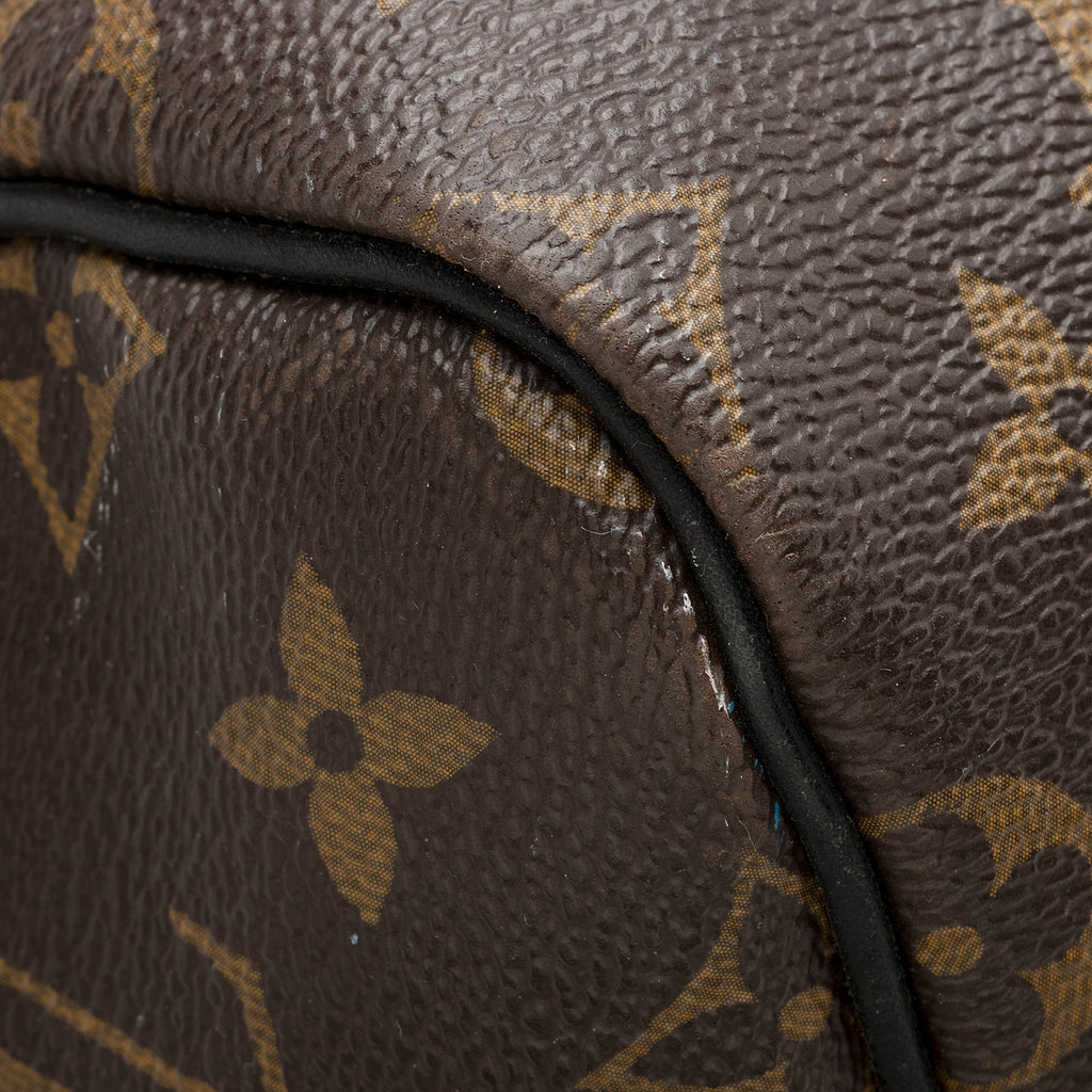 Louis Vuitton Monogram Canvas Macassar Keepall Bandouliere 55 Duffle Bag (SHF-22191)