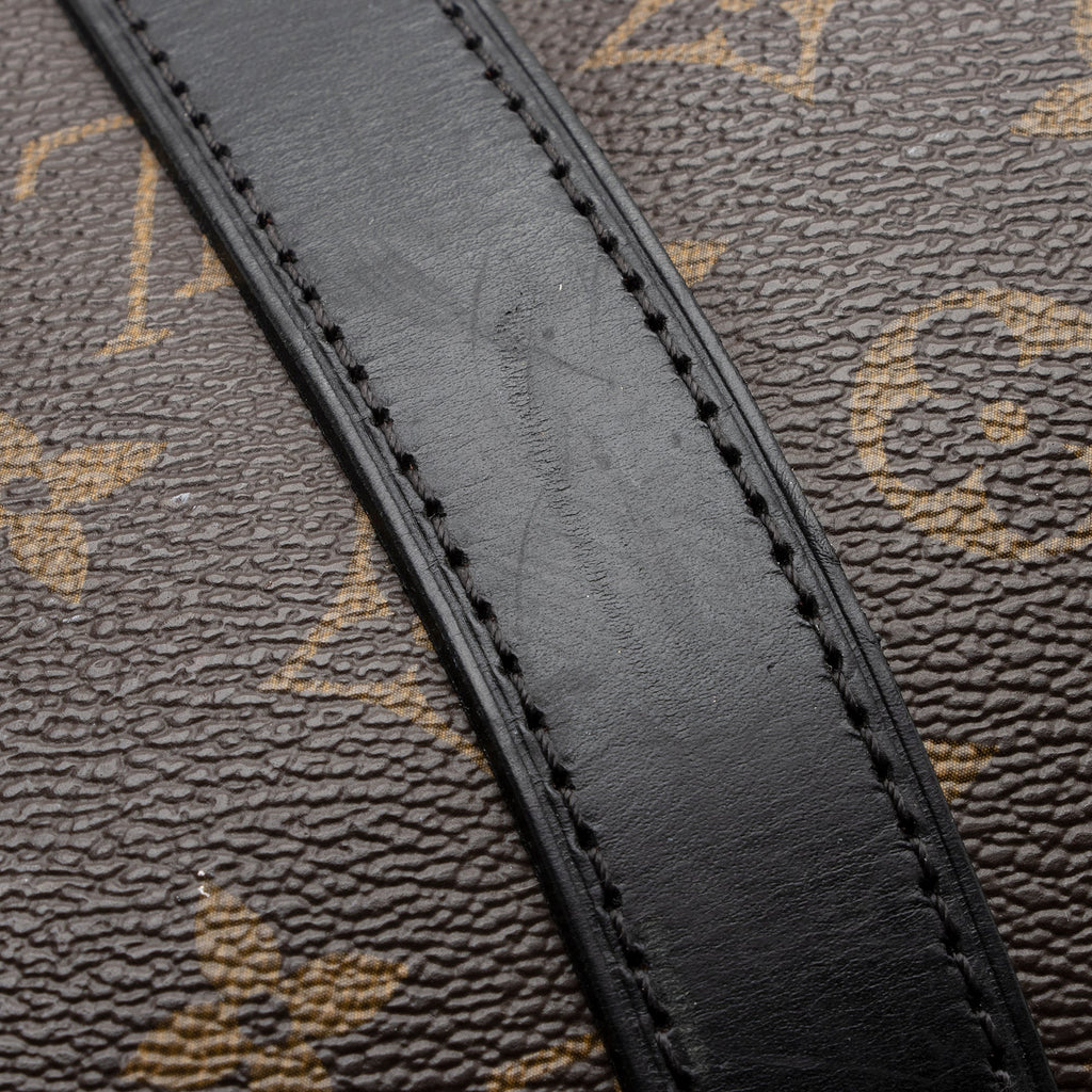 Louis Vuitton Monogram Canvas Macassar Keepall Bandouliere 55 Duffle Bag (SHF-22191)