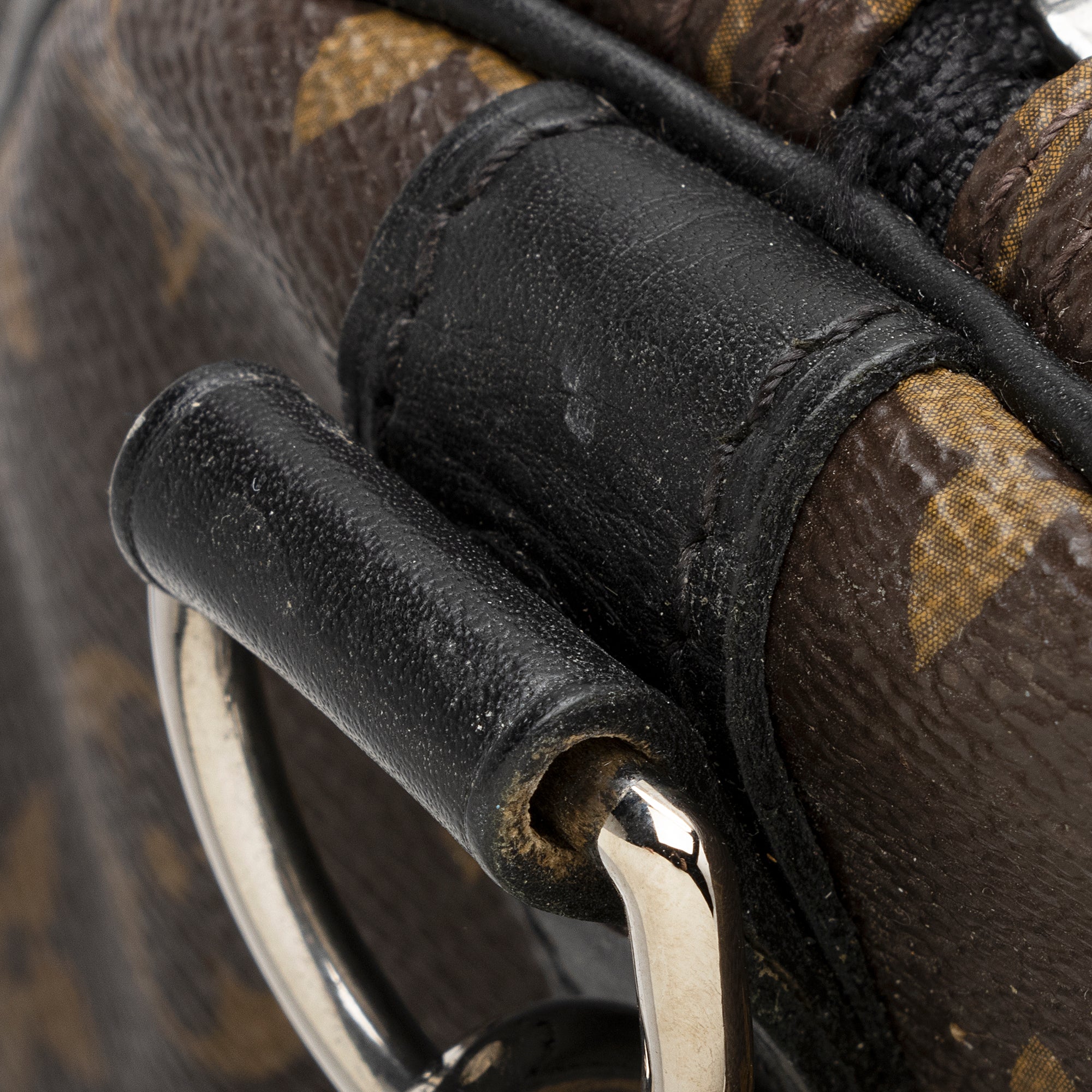 Louis Vuitton Monogram Canvas Macassar Keepall Bandouliere 55 Duffle Bag (SHF-22191)