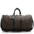Louis Vuitton Monogram Canvas Macassar Keepall Bandouliere 55 Duffle Bag (SHF-22191)