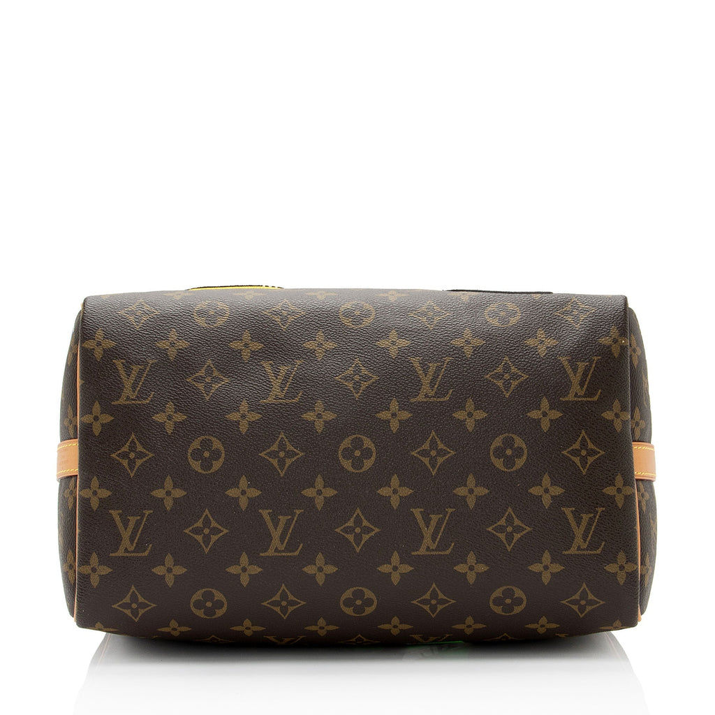Louis Vuitton Monogram Canvas Patches Speedy Bandouliere 30 Satchel (SHF-Vfe38r)