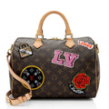 Louis Vuitton Monogram Canvas Patches Speedy Bandouliere 30 Satchel (SHF-Vfe38r)