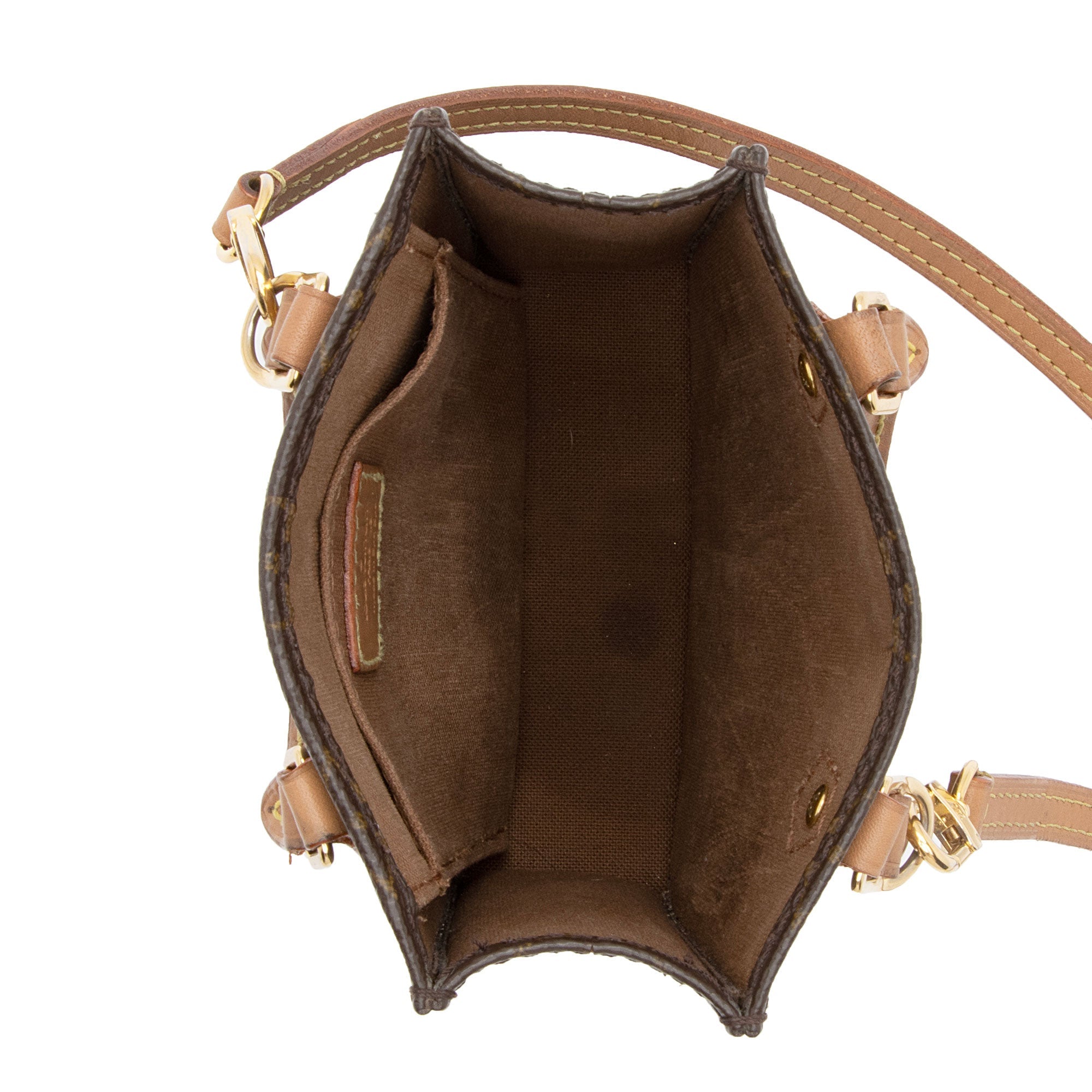 Louis Vuitton Monogram Canvas Petit Sac Plat Shoulder Bag (SHF-SYrls9)