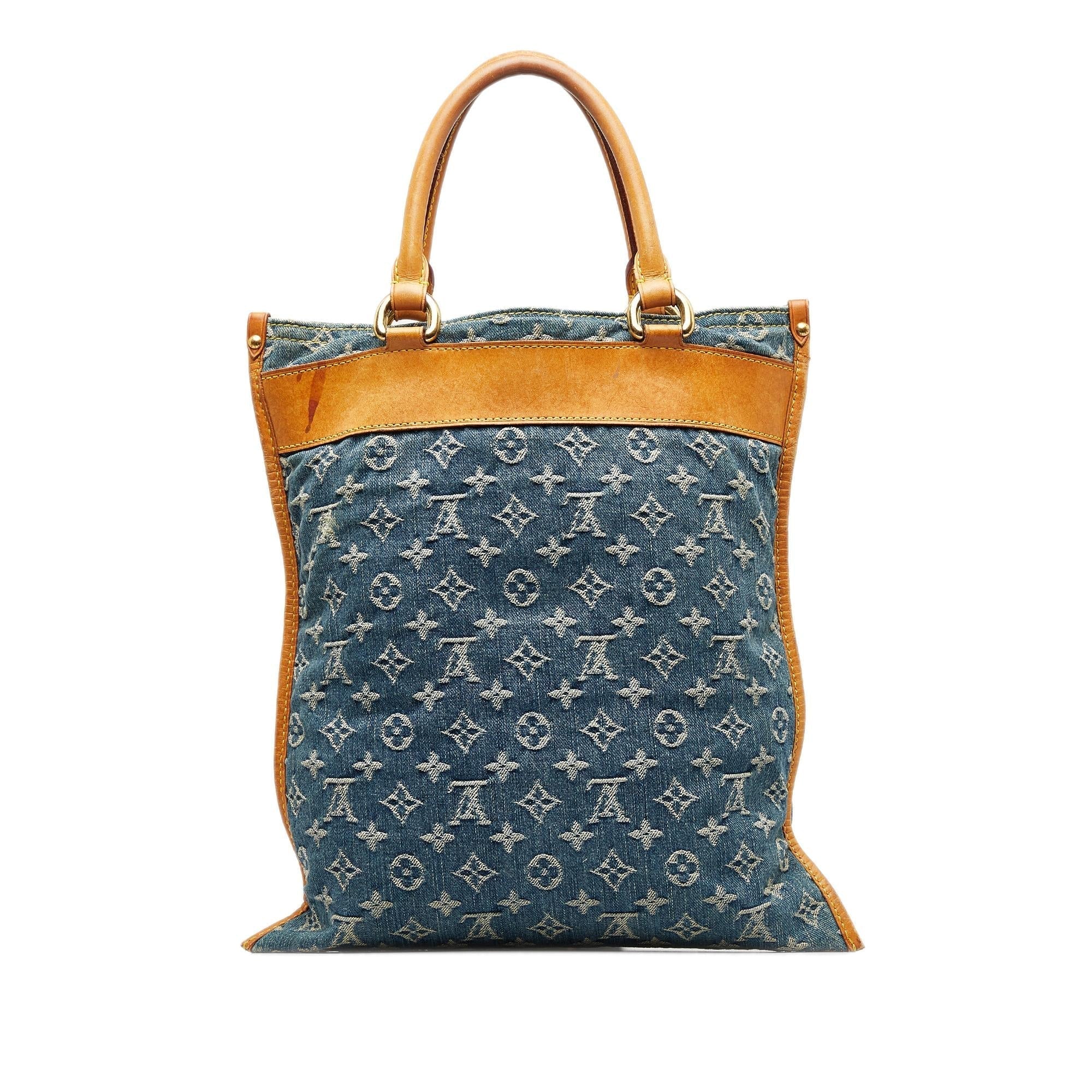 Louis Vuitton Monogram Denim Sac Plat (SHG-xNyEUX)