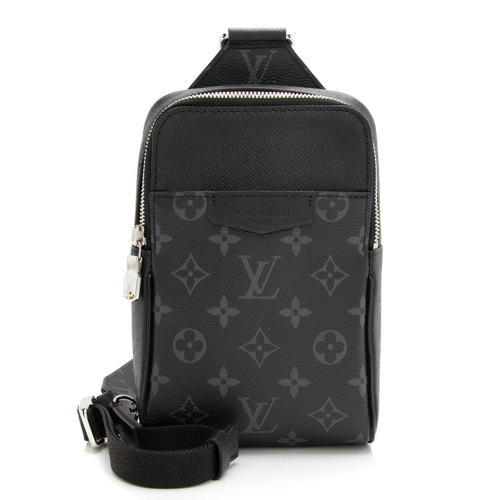 Louis Vuitton Monogram Eclipse Taiga Leather Taigarama Outdoor Sling Bag (SHF-23939)