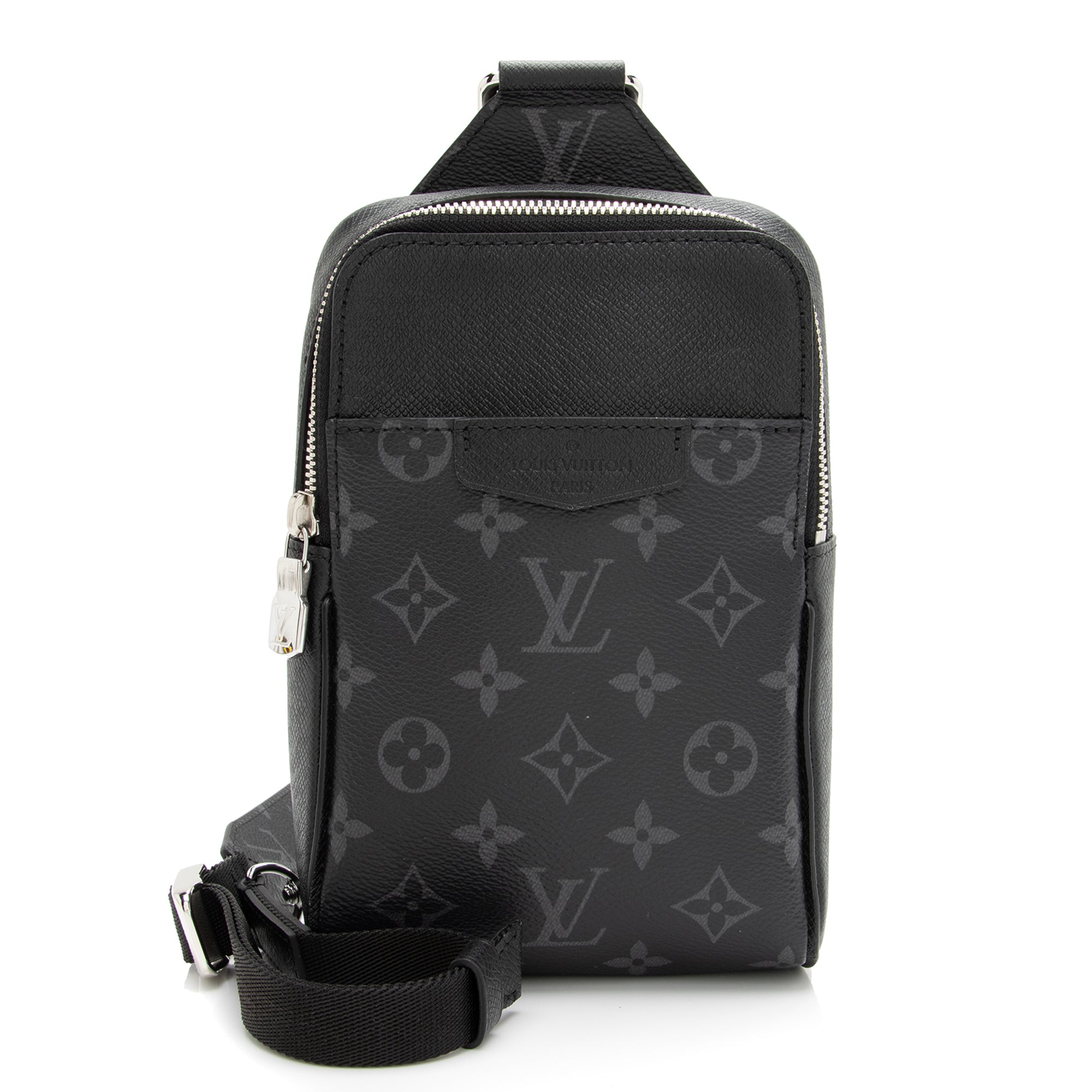 Louis Vuitton Monogram Eclipse Taiga Leather Taigarama Outdoor Sling Bag (SHF-23939)