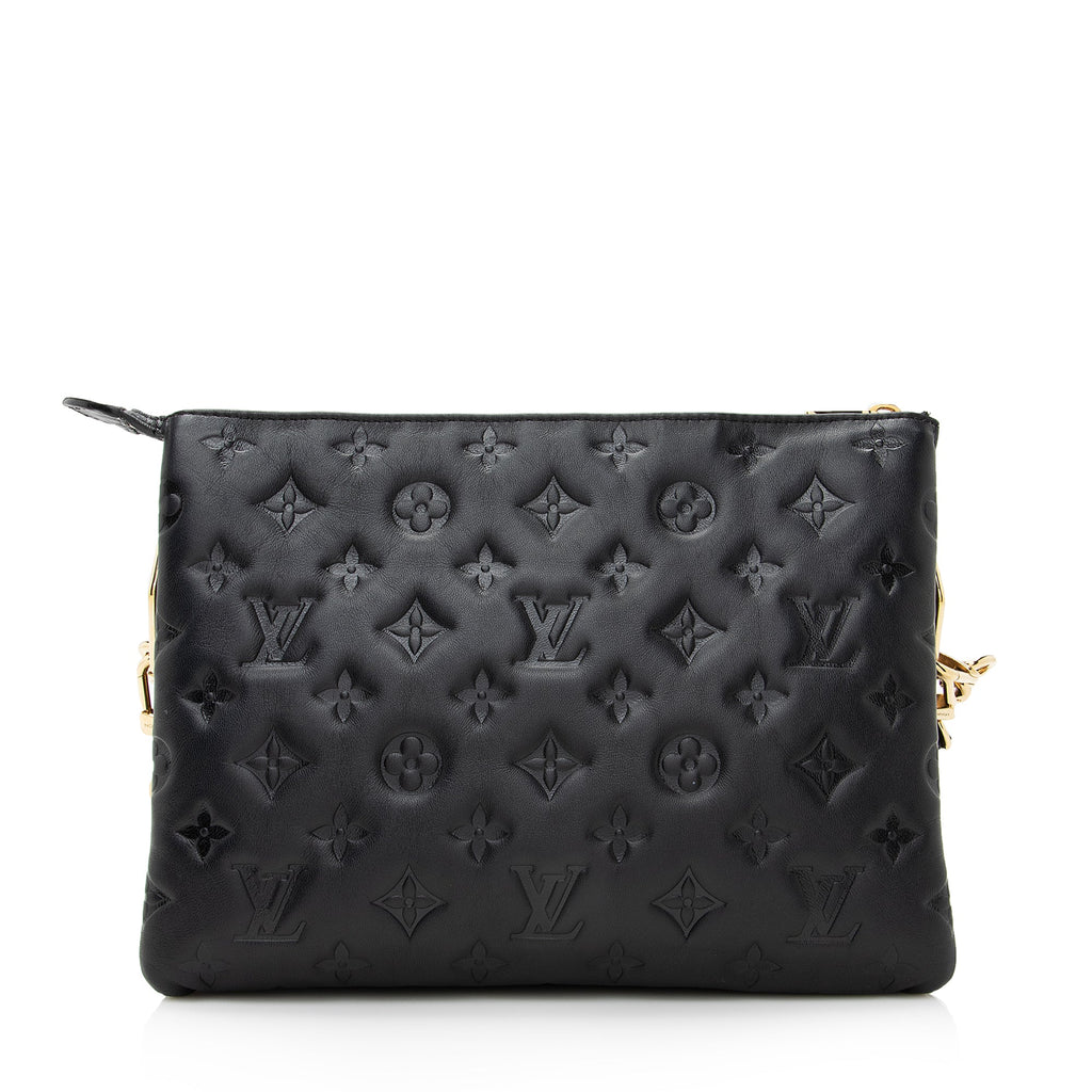 Louis Vuitton Monogram Embossed Lambskin Coussin PM Shoulder Bag (SHF-22447)