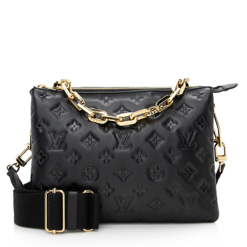 Louis Vuitton Monogram Embossed Lambskin Coussin PM Shoulder Bag (SHF-22447)
