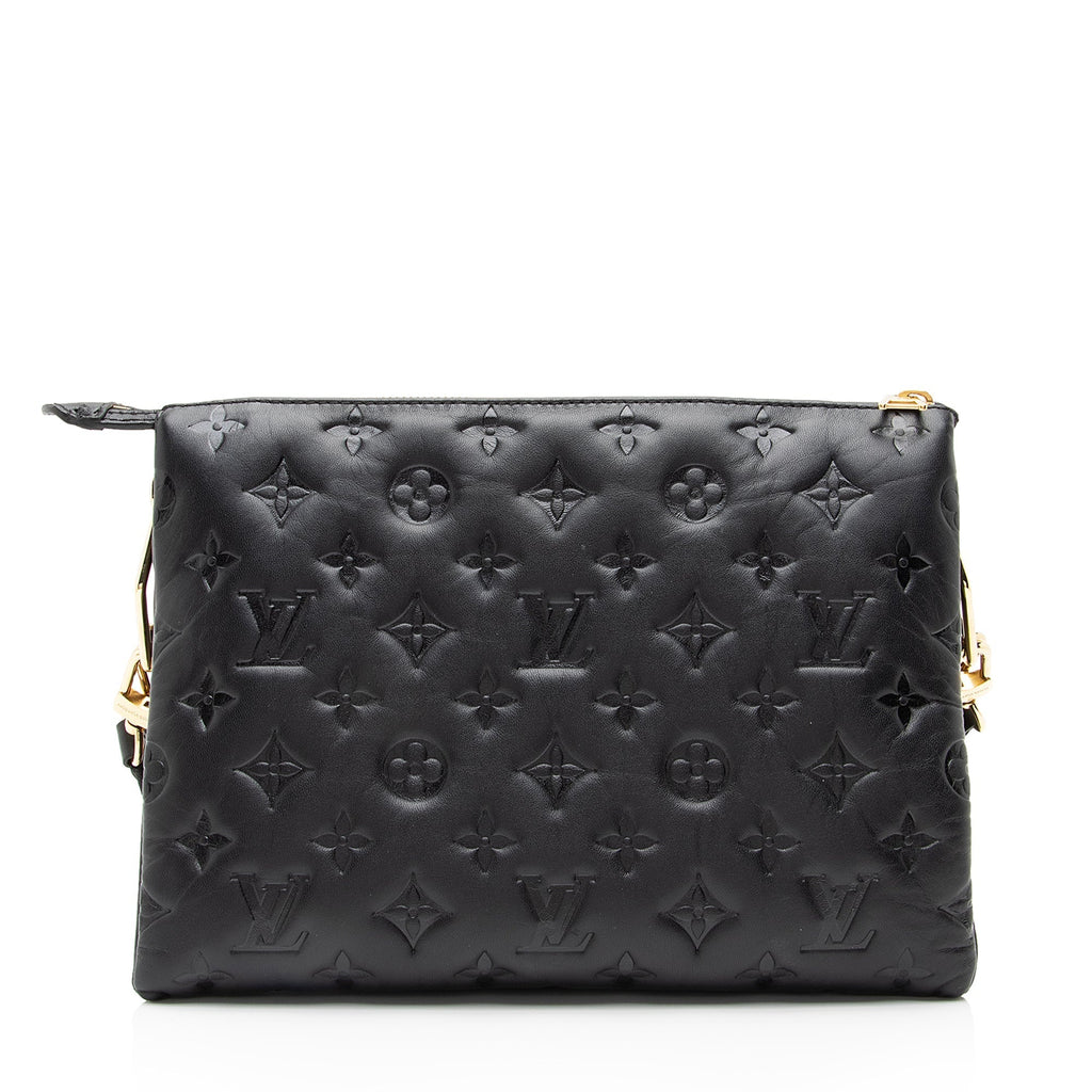 Louis Vuitton Monogram Embossed Lambskin Coussin PM Shoulder Bag (SHF-23655)