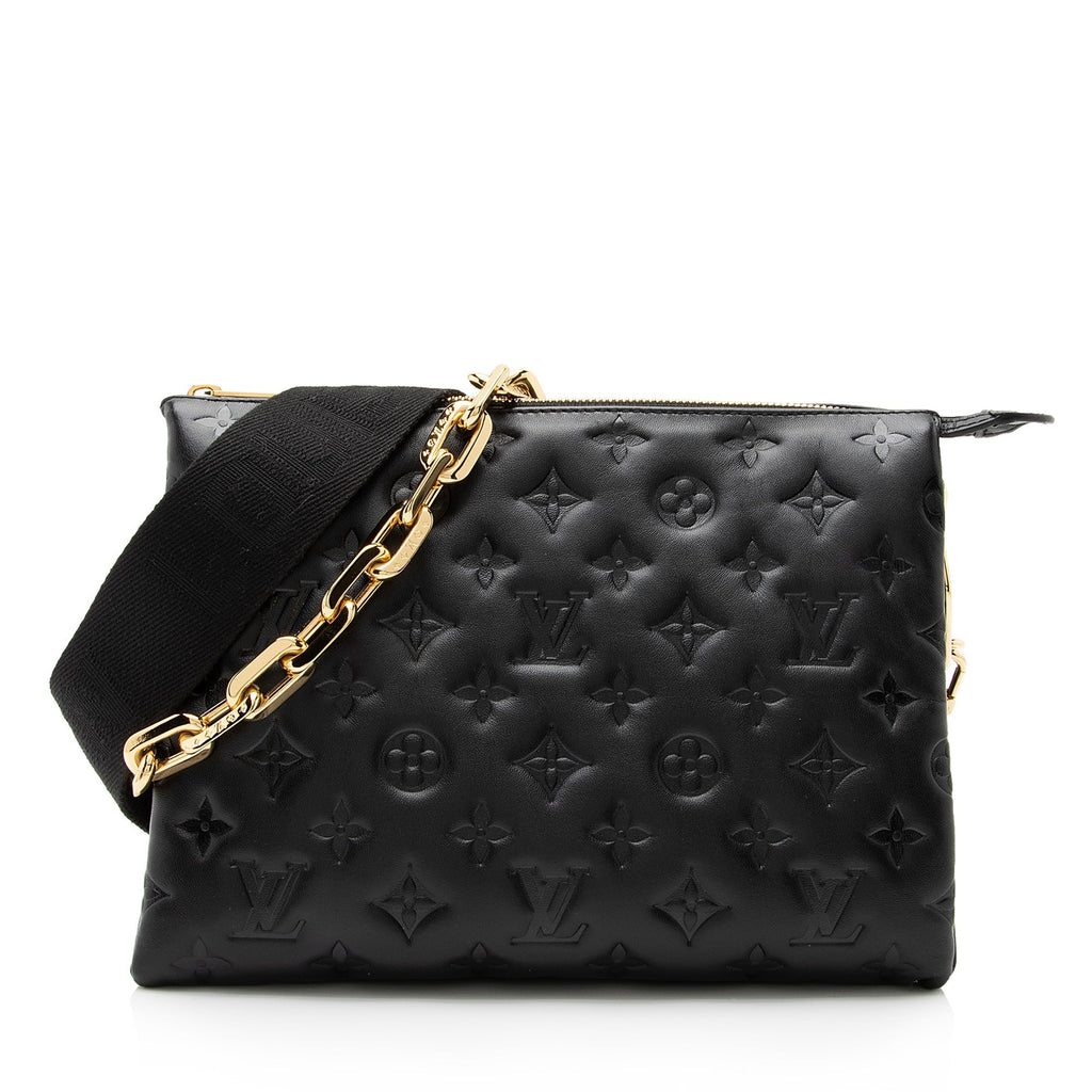 Louis Vuitton Monogram Embossed Lambskin Coussin PM Shoulder Bag (SHF-23655)