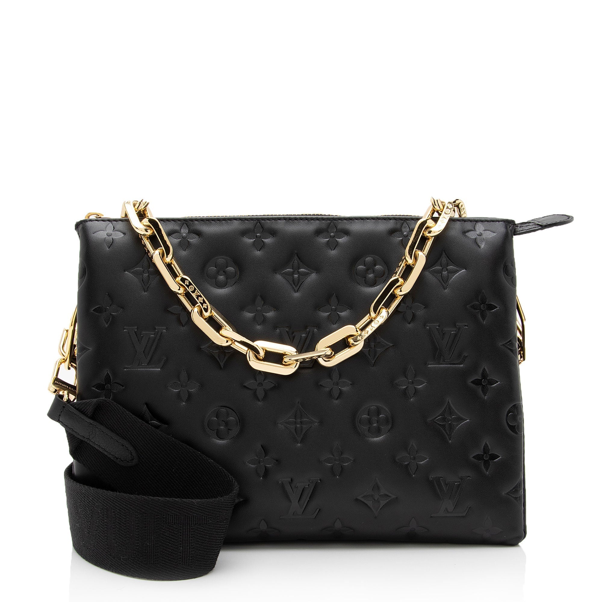 Louis Vuitton Monogram Embossed Lambskin Coussin PM Shoulder Bag (SHF-Y5gEUo)