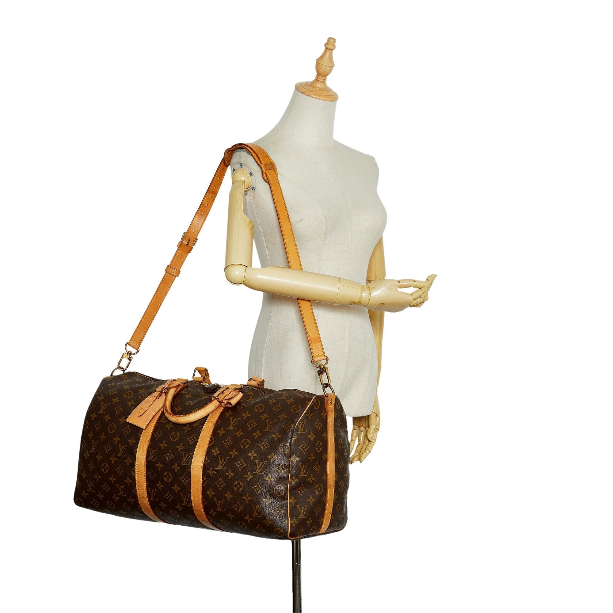 Louis Vuitton Monogram Keepall Bandouliere 50 (SHG-QVLC3P)