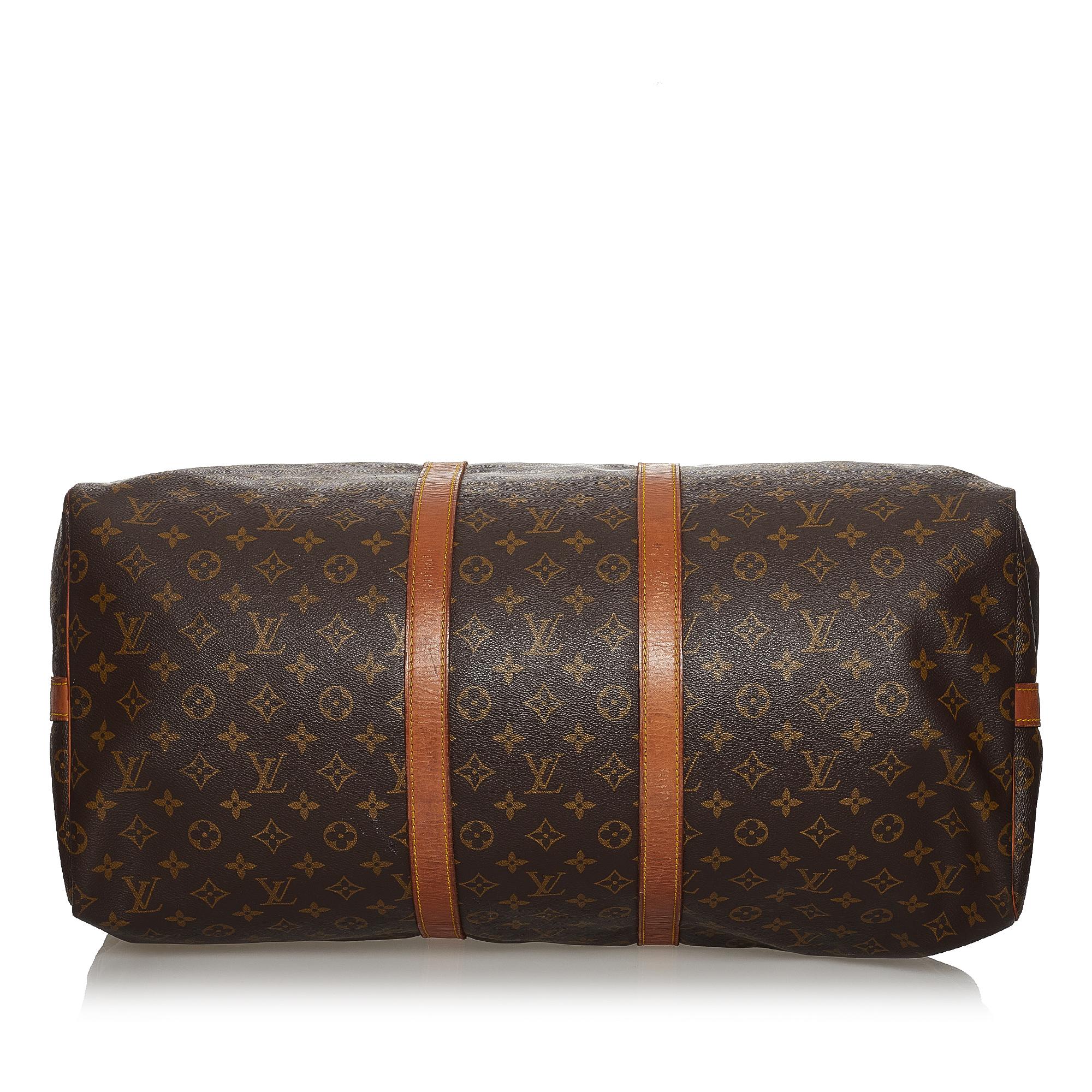 Louis Vuitton Monogram Keepall Bandouliere 55 (SHG-31224)