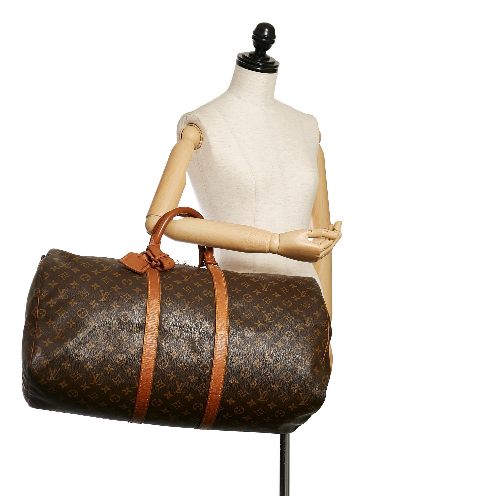 Louis Vuitton Monogram Keepall Bandouliere 55 (SHG-31224)