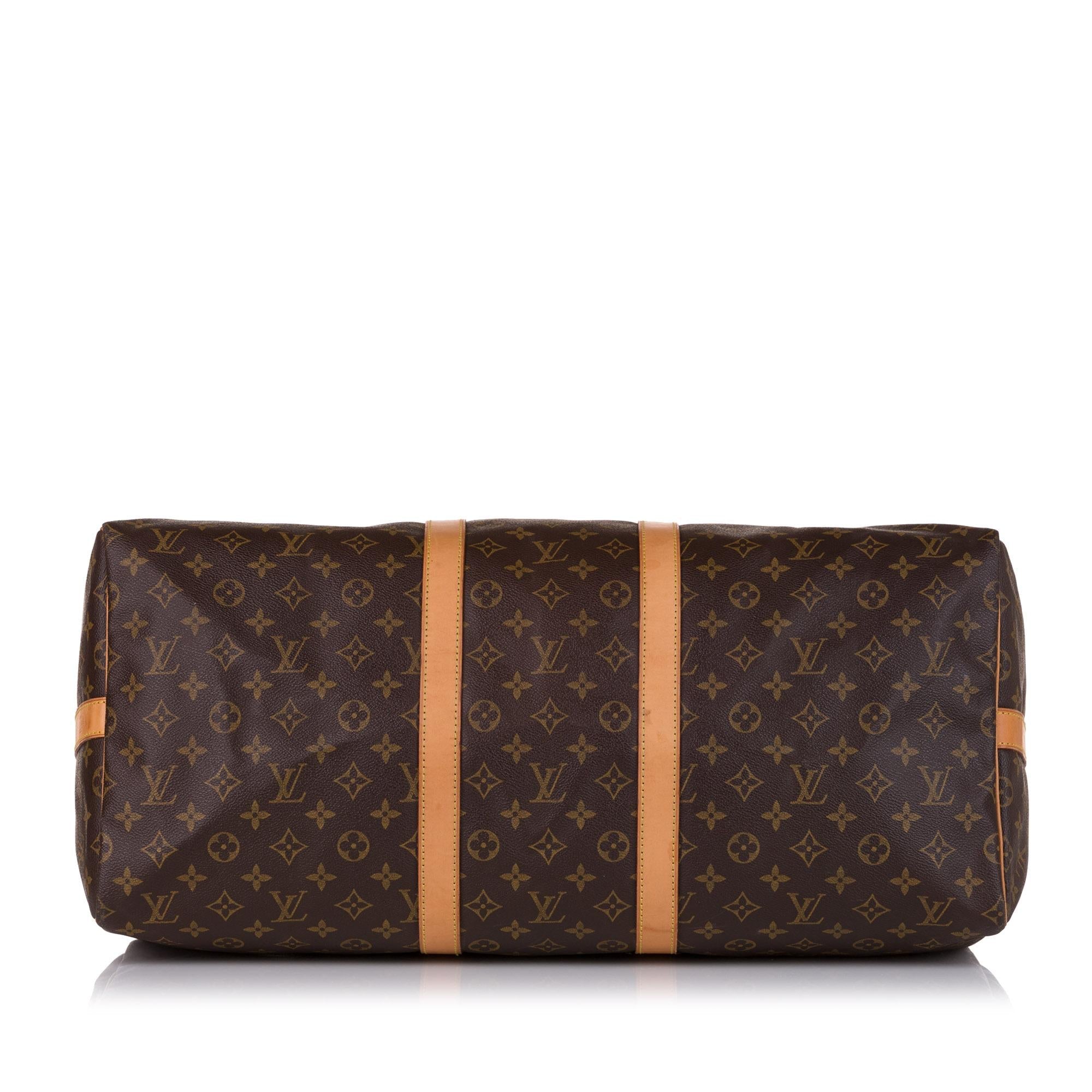 Louis Vuitton Monogram Keepall Bandouliere 55 (SHG-35116)