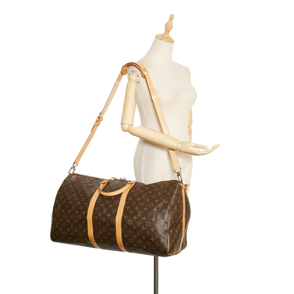 Louis Vuitton Monogram Keepall Bandouliere 55 (SHG-35771)