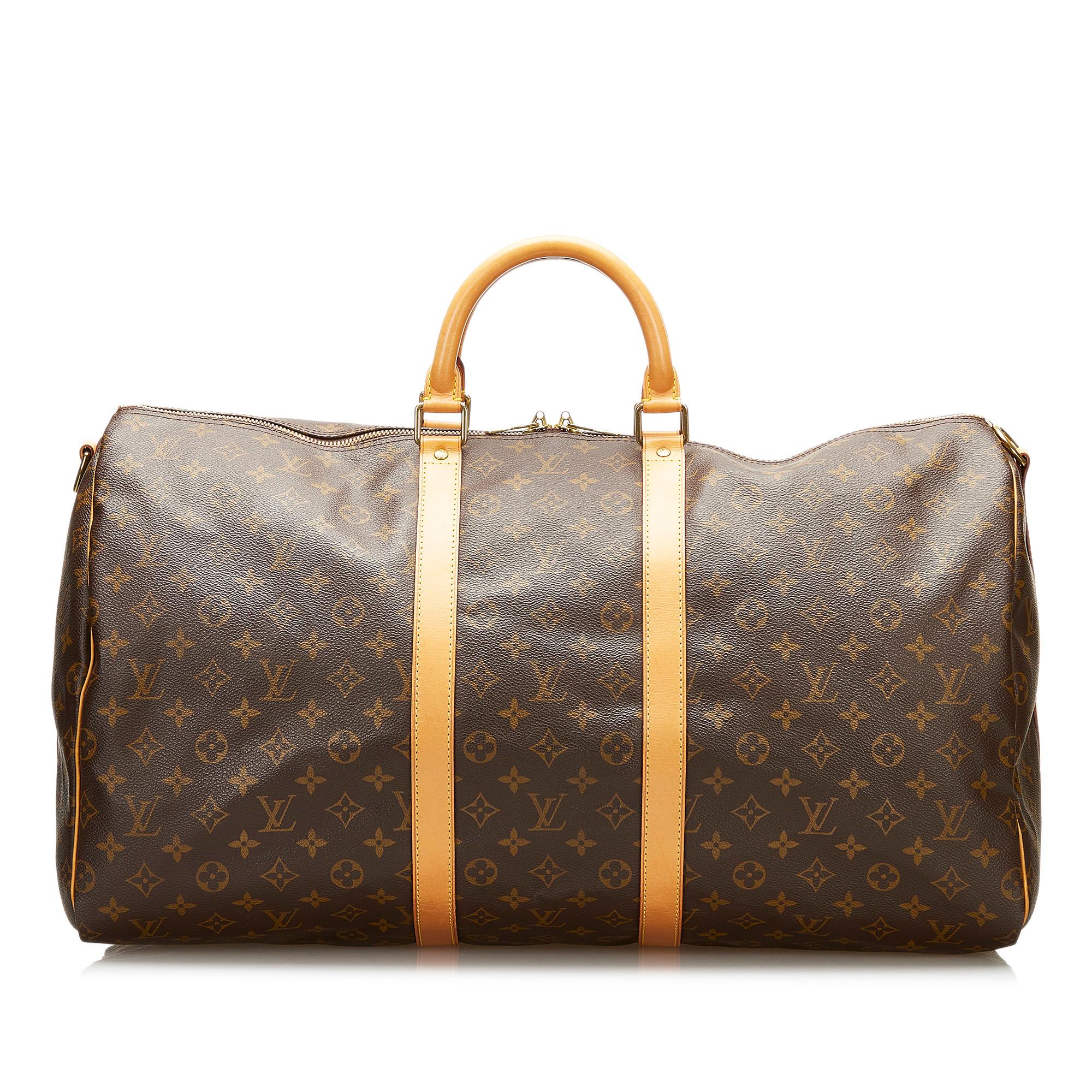 Louis Vuitton Monogram Keepall Bandouliere 55 (SHG-35771)