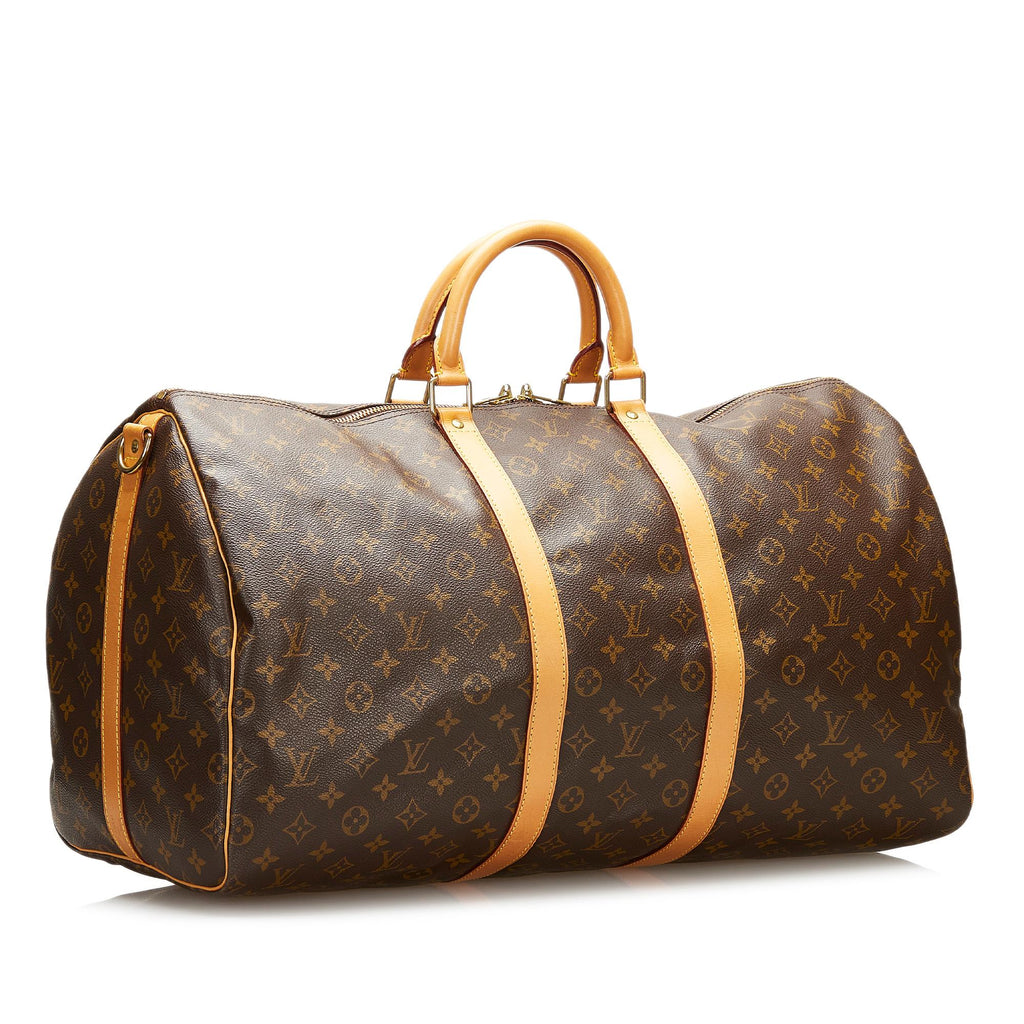 Louis Vuitton Monogram Keepall Bandouliere 55 (SHG-35771)