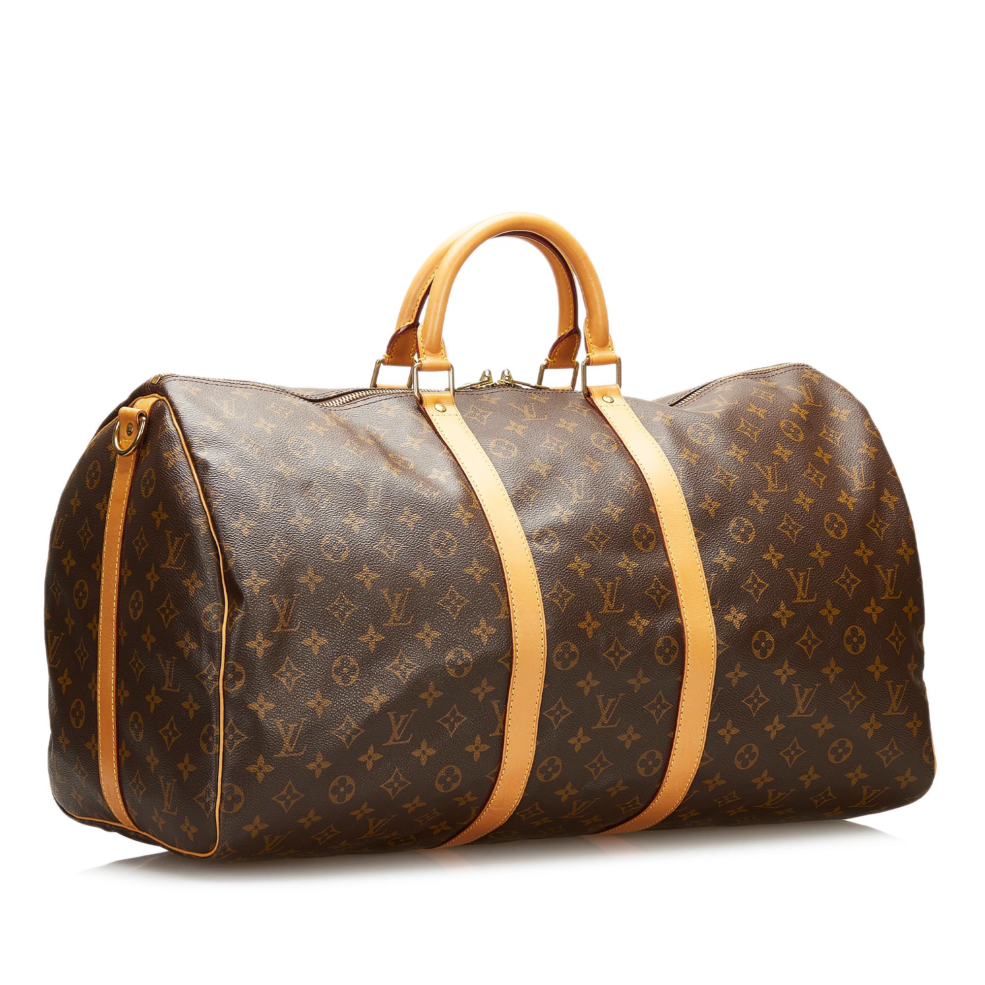 Louis Vuitton Monogram Keepall Bandouliere 55 (SHG-35771)