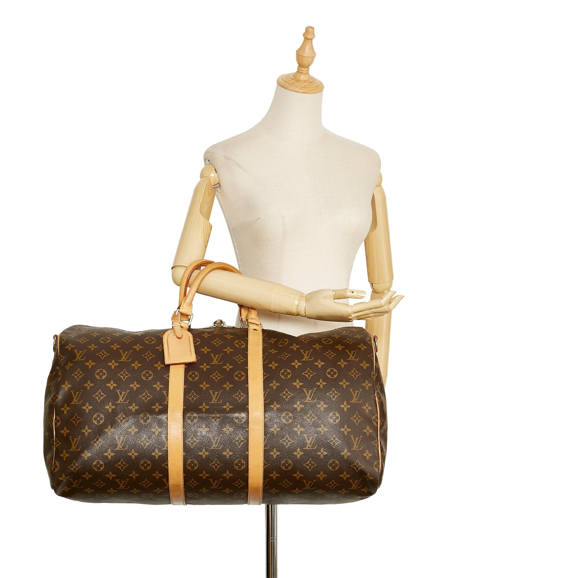 Louis Vuitton Monogram Keepall Bandouliere 55 (SHG-SSGB8q)