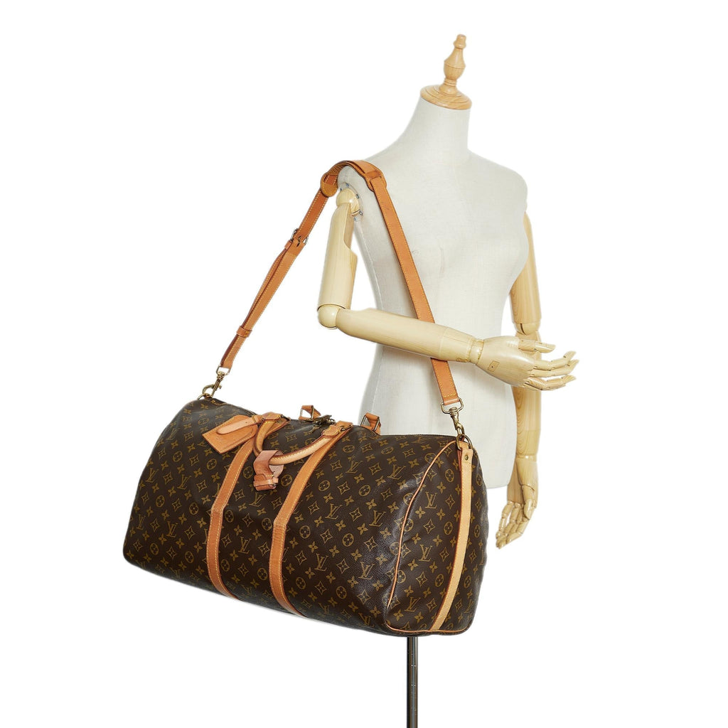 Louis Vuitton Monogram Keepall Bandouliere 55 (SHG-pbkvwr)