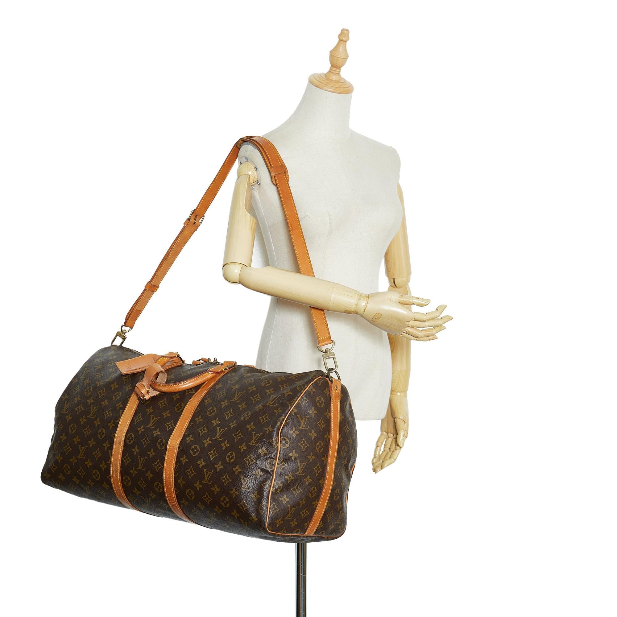 Louis Vuitton Monogram Keepall Bandouliere 55 (SHG-FGCSNI)