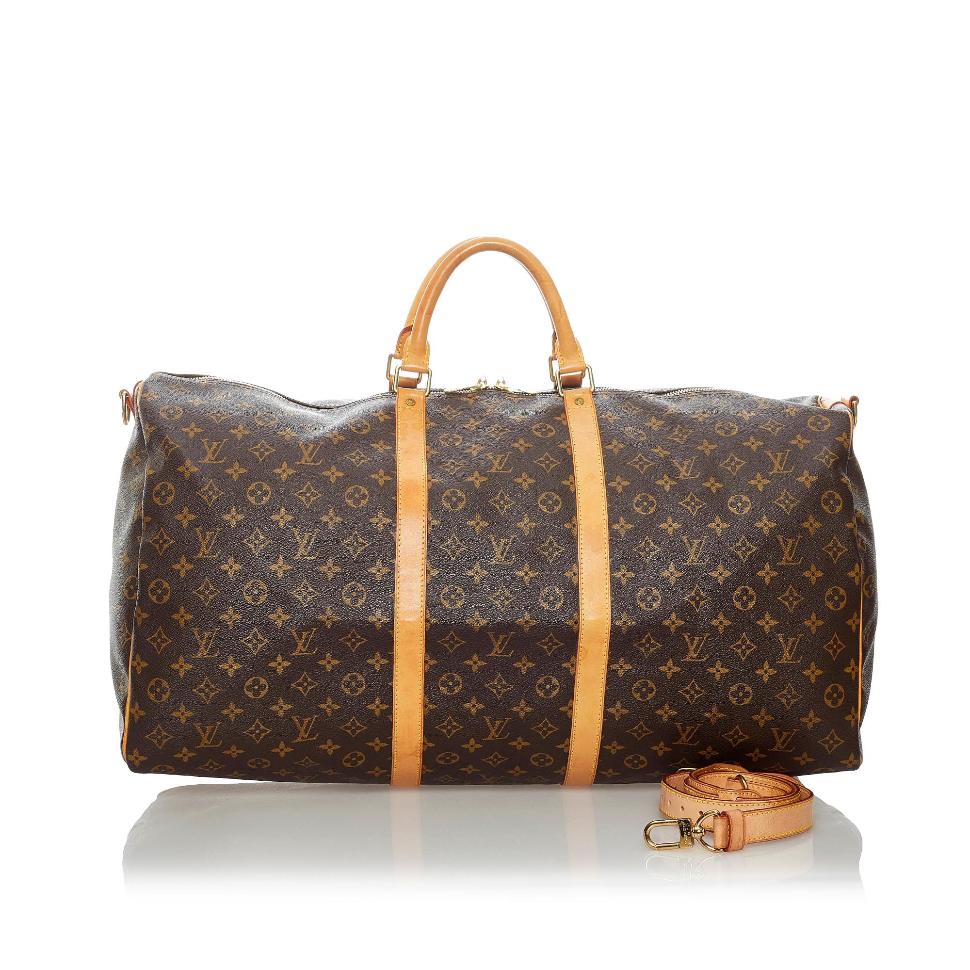 Louis Vuitton Monogram Keepall Bandouliere 60 (SHG-30493)