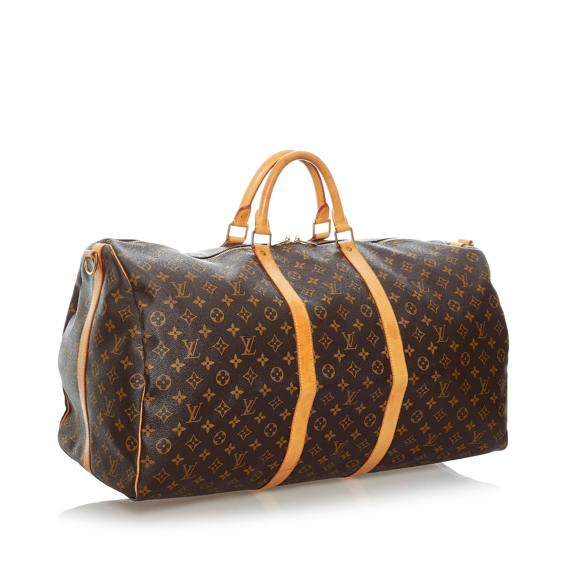 Louis Vuitton Monogram Keepall Bandouliere 60 (SHG-30493)