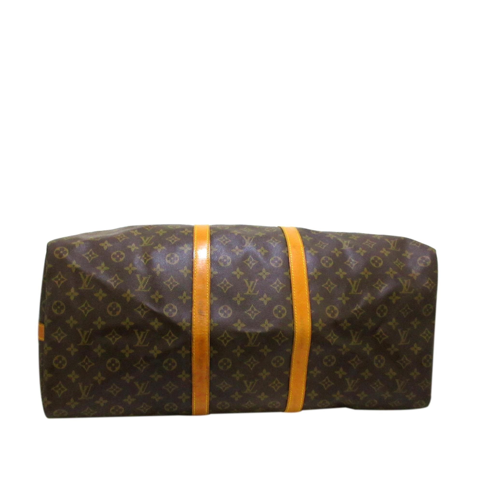 Louis Vuitton Monogram Keepall Bandouliere 60 (SHG-36002)