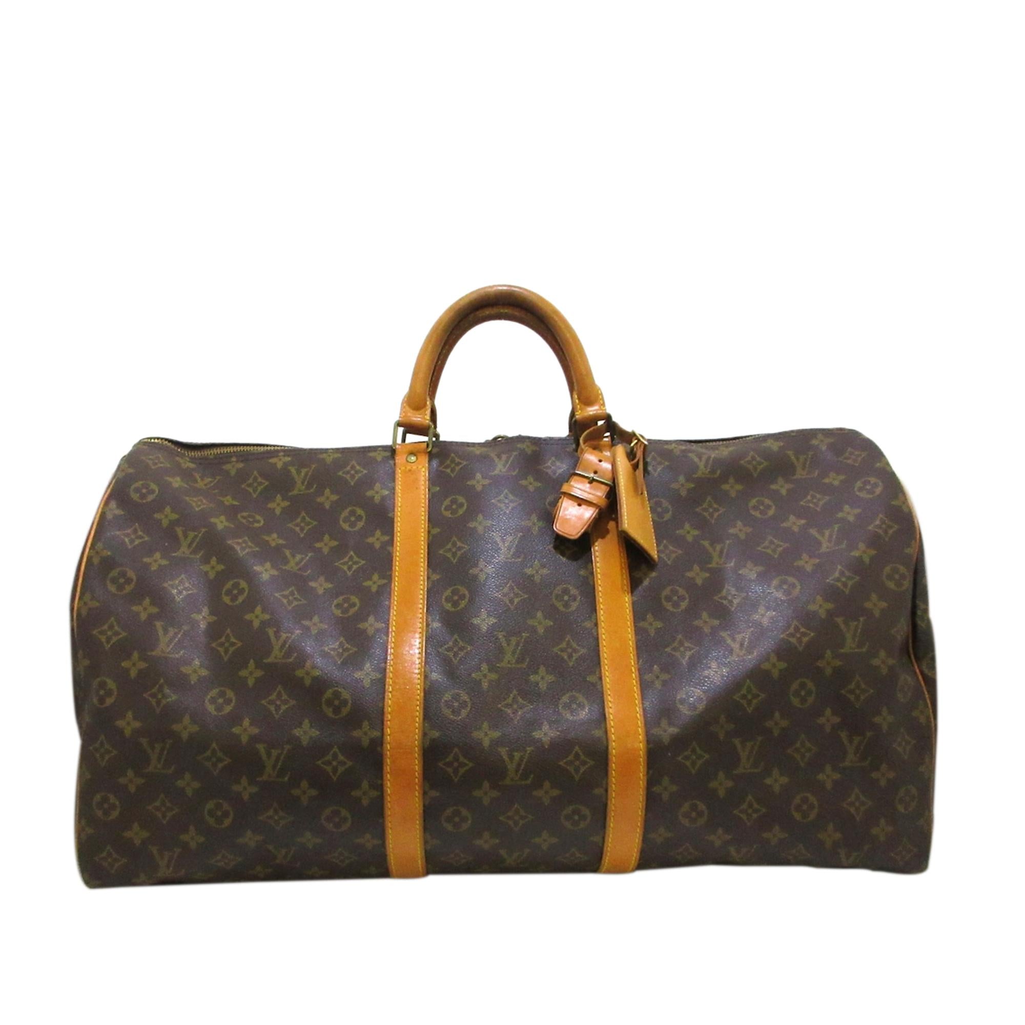 Louis Vuitton Monogram Keepall Bandouliere 60 (SHG-36002)