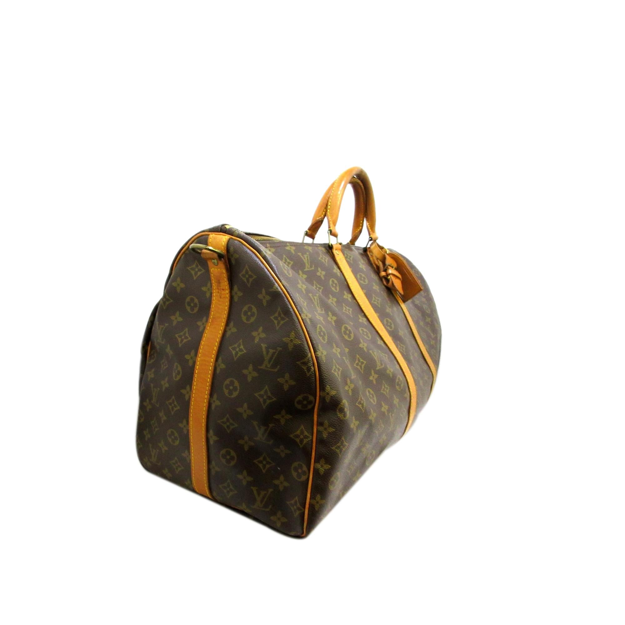 Louis Vuitton Monogram Keepall Bandouliere 60 (SHG-36002)