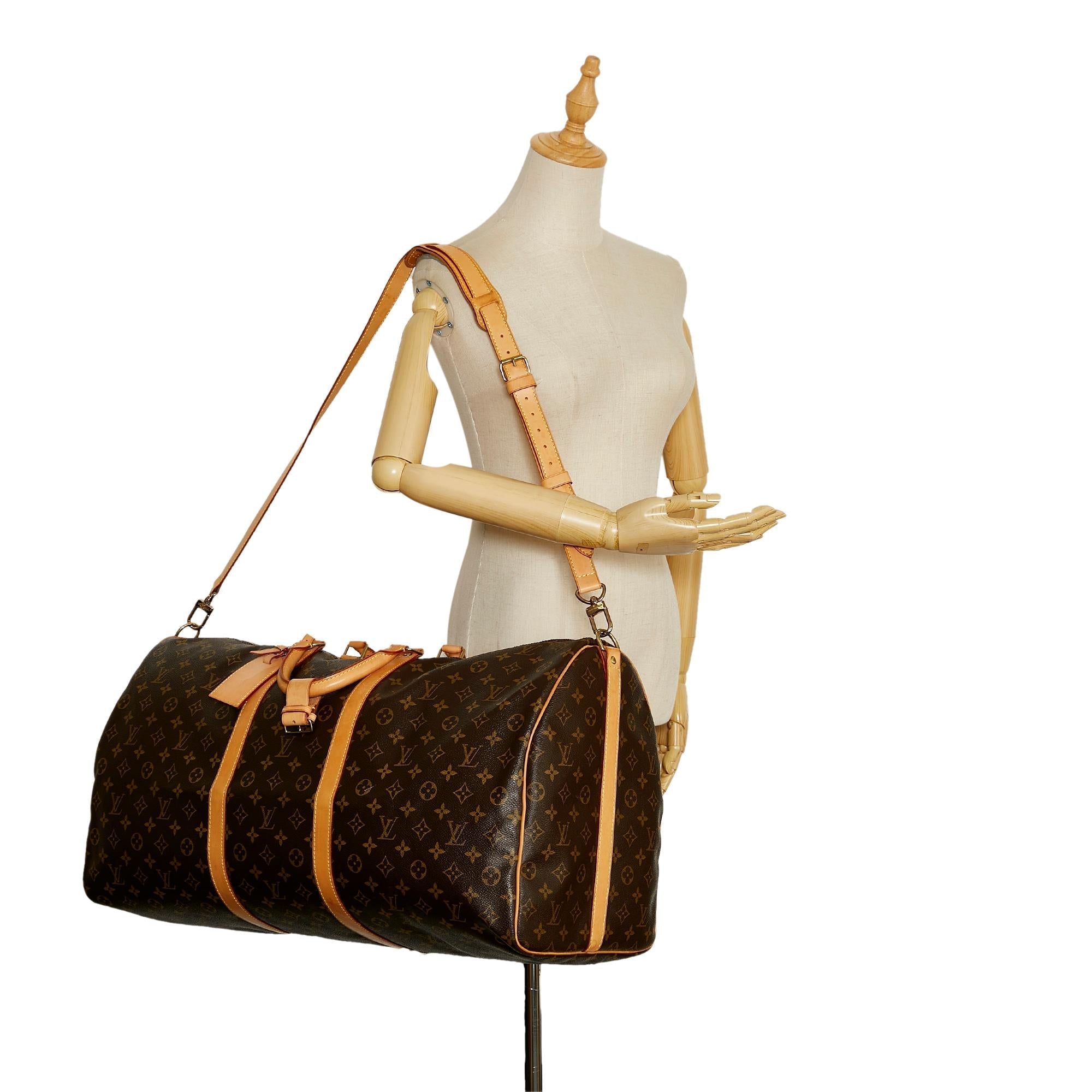 Louis Vuitton Monogram Keepall Bandouliere 60 (SHG-36245)
