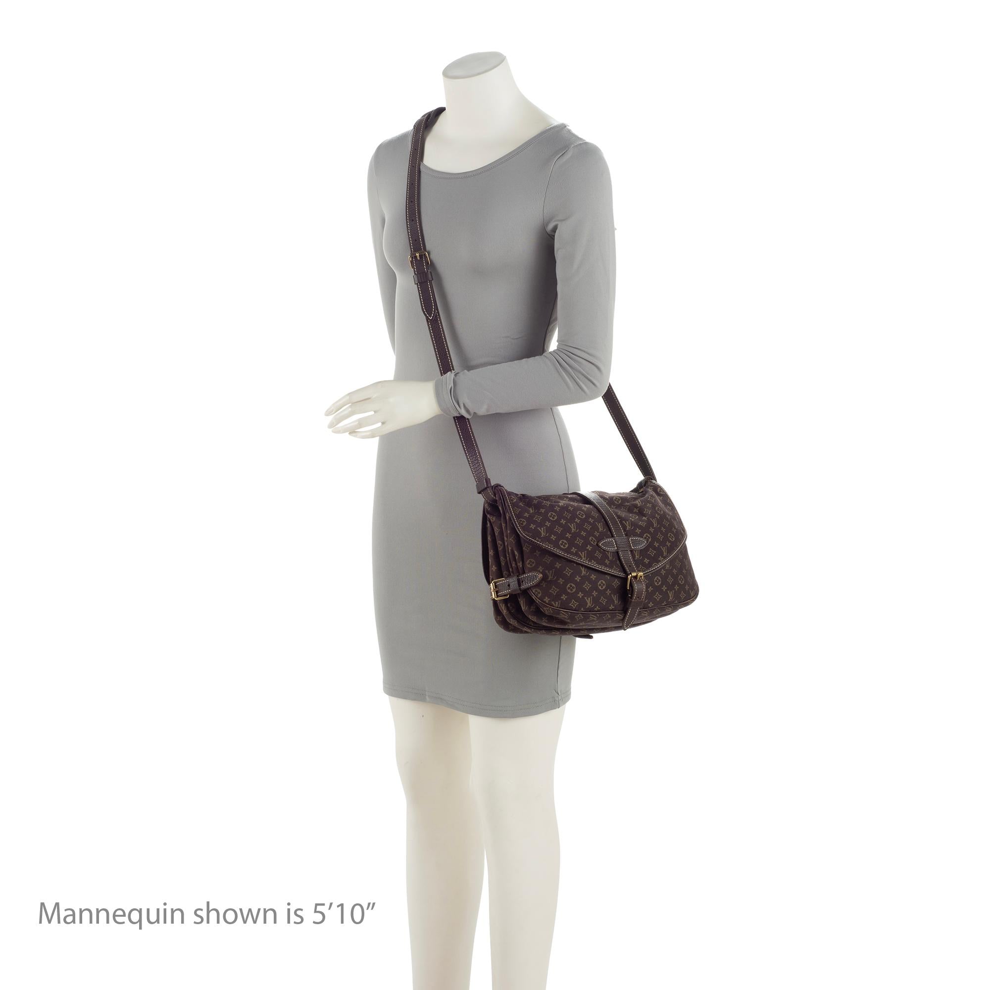 Louis Vuitton Monogram Mini Lin Saumur 30 Messenger Bag (SHF-S99Fys)