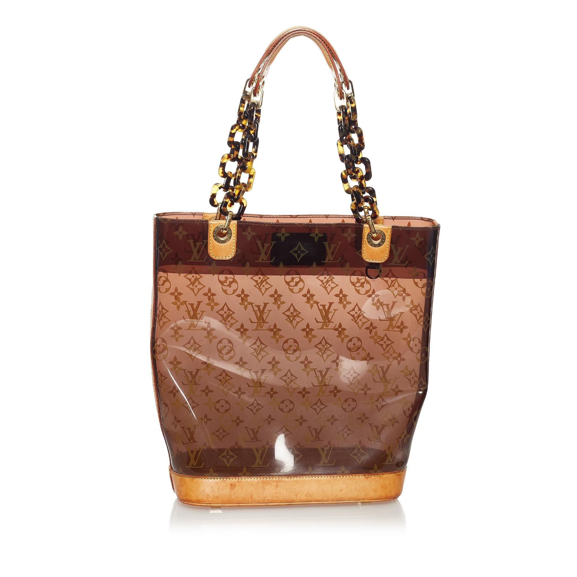 Louis Vuitton Monogram Vinyl Cabas Sac Ambre MM (SHG-31170)