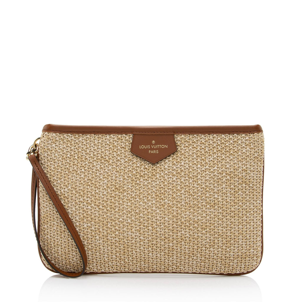 Louis Vuitton Raffia Pochette (SHF-Emz8og)