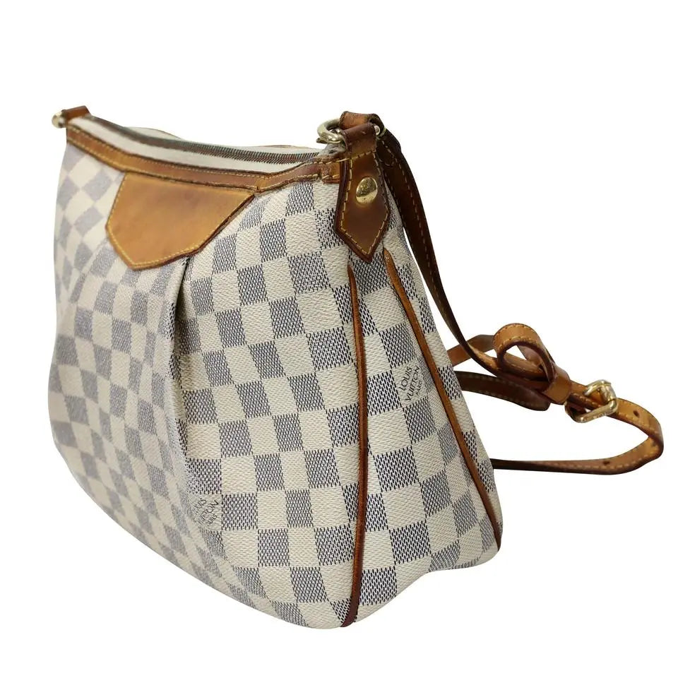 Louis Vuitton Siracusa Damier Azur PM Monogram Crossbody Bag LV-B0504P-0003