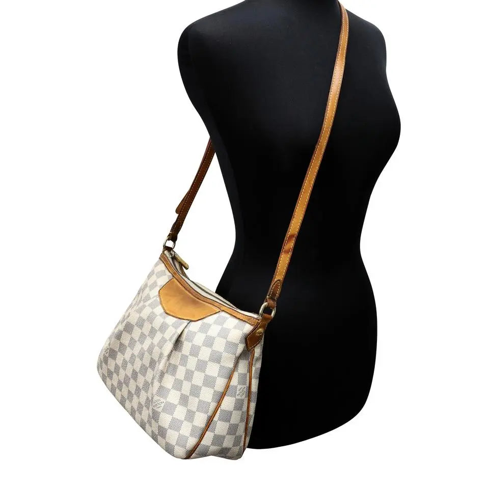 Louis Vuitton Siracusa Damier Azur PM Monogram Crossbody Bag LV-B0504P-0003