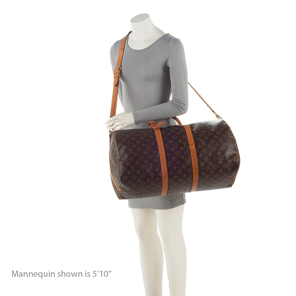 Louis Vuitton Vintage Monogram Canvas Keepall Bandouliere 50 Duffle Bag (SHF-21765)