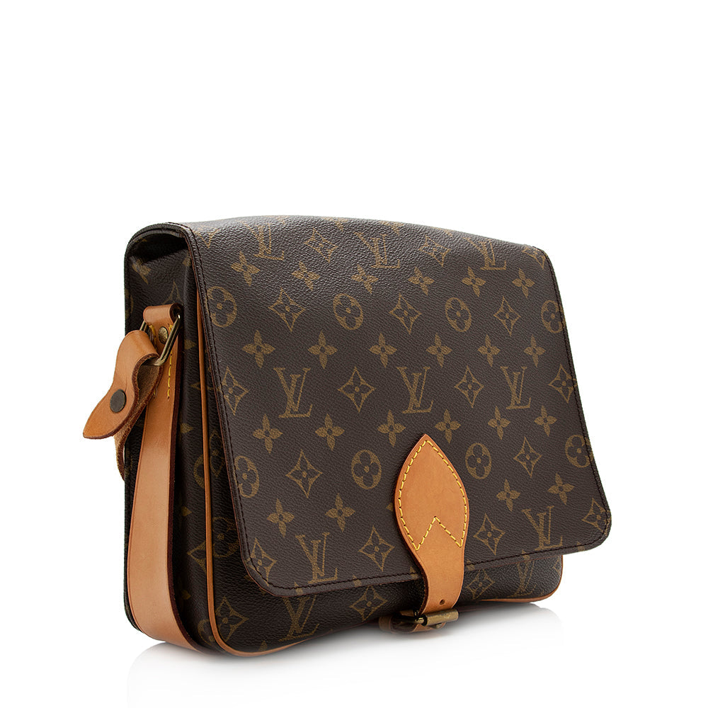 Louis Vuitton Vintage Monogram Canvas Cartouchiere GM Shoulder Bag (SHF-21303)