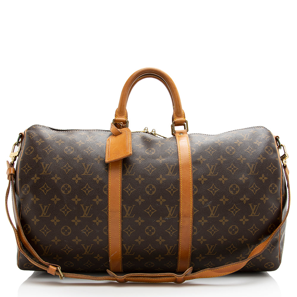 Louis Vuitton Vintage Monogram Canvas Keepall Bandouliere 50 Duffle Bag (SHF-21765)