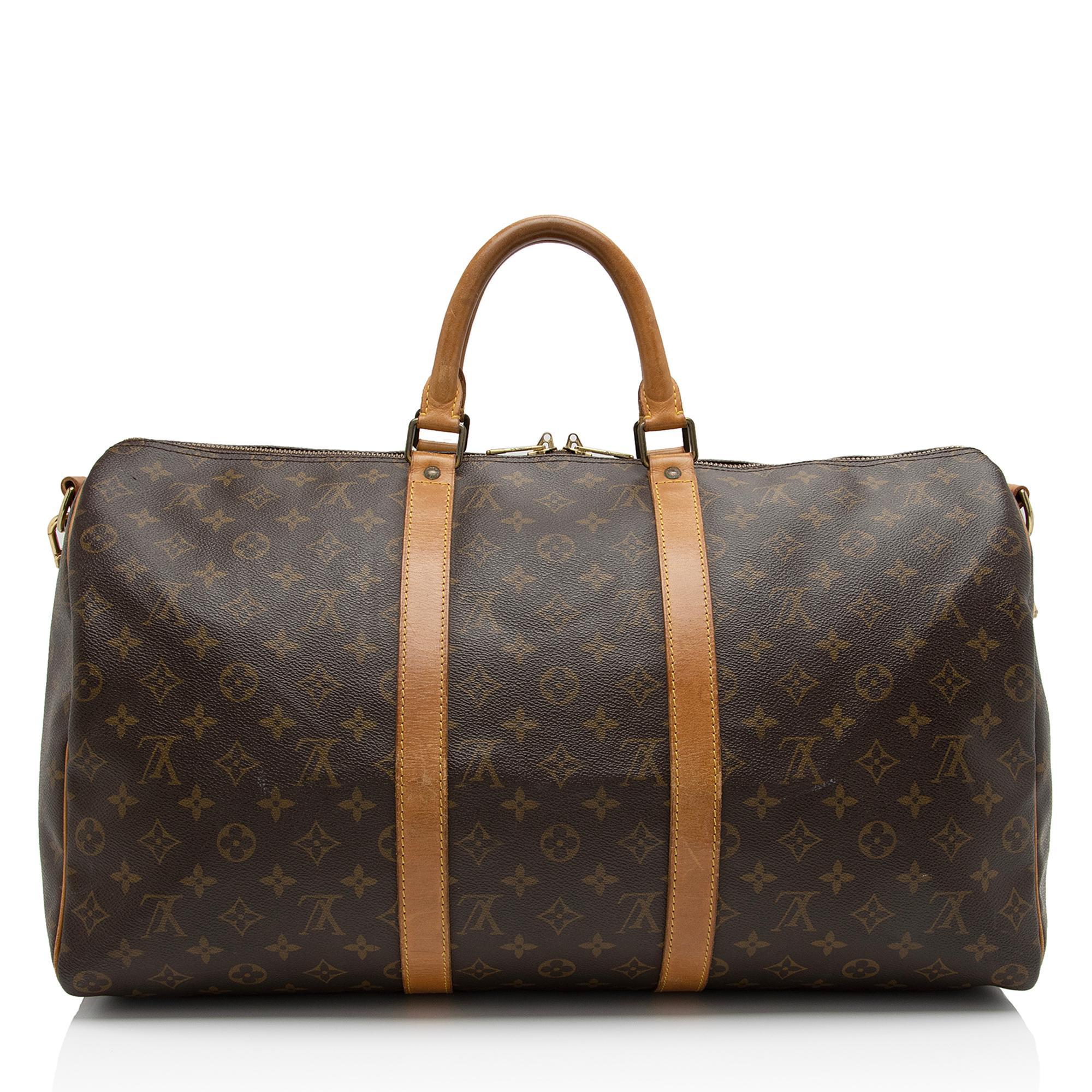 Louis Vuitton Vintage Monogram Canvas Keepall Bandouliere 50 Duffle Bag (SHF-RB8b0U)