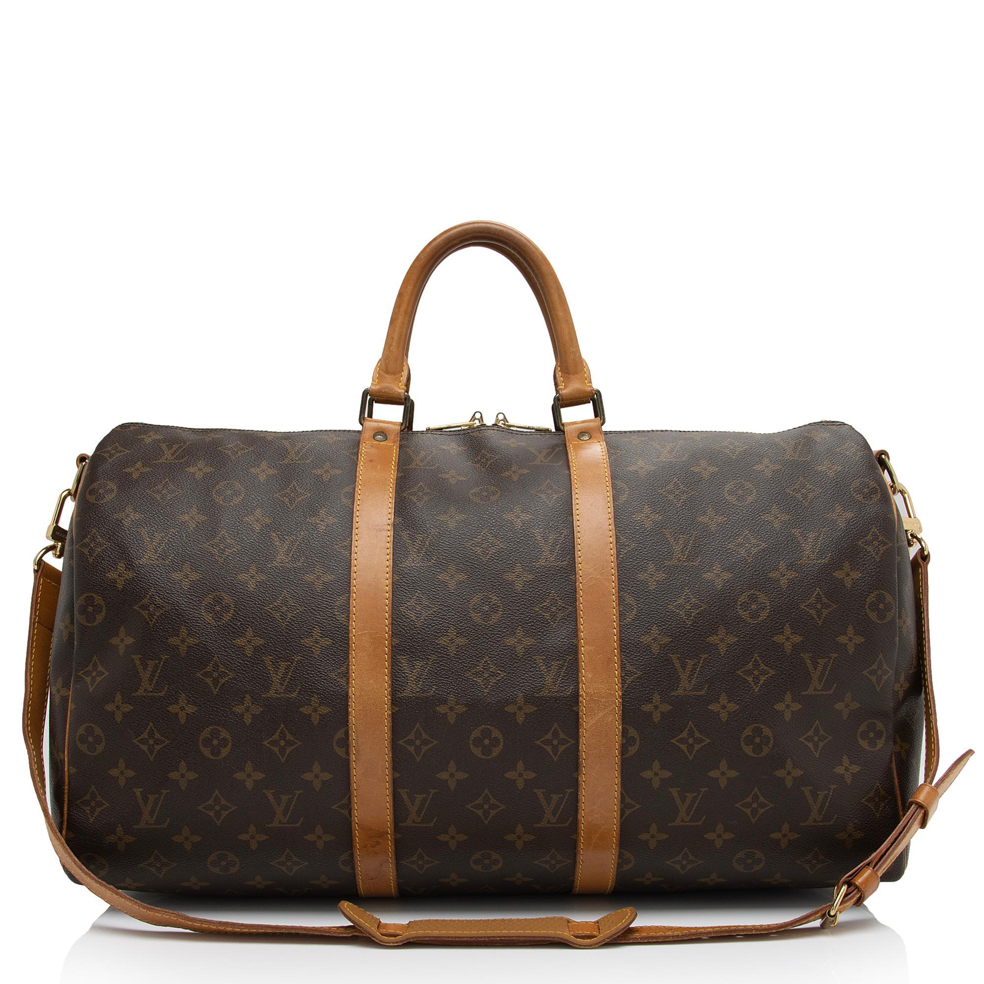 Louis Vuitton Vintage Monogram Canvas Keepall Bandouliere 50 Duffle Bag (SHF-RB8b0U)