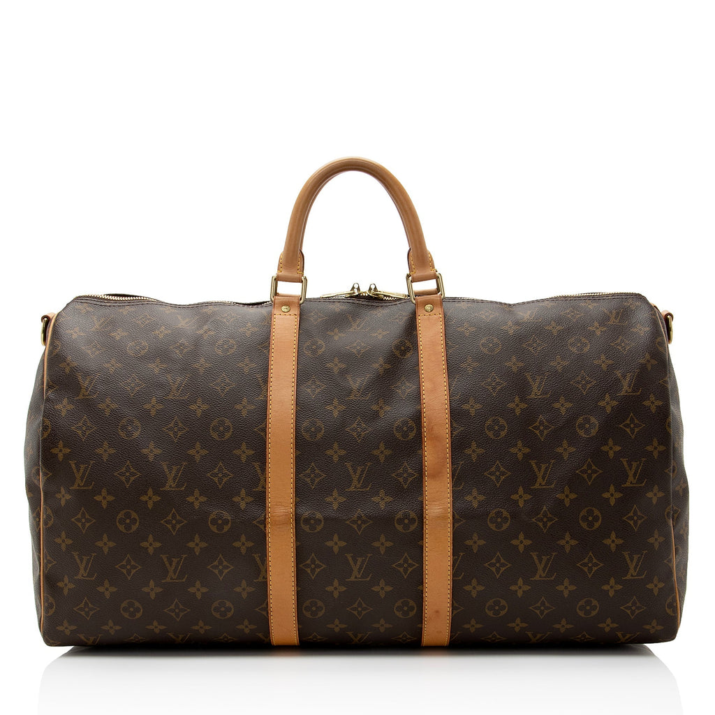 Louis Vuitton Vintage Monogram Canvas Keepall Bandouliere 55 Duffle Bag (SHF-22479)
