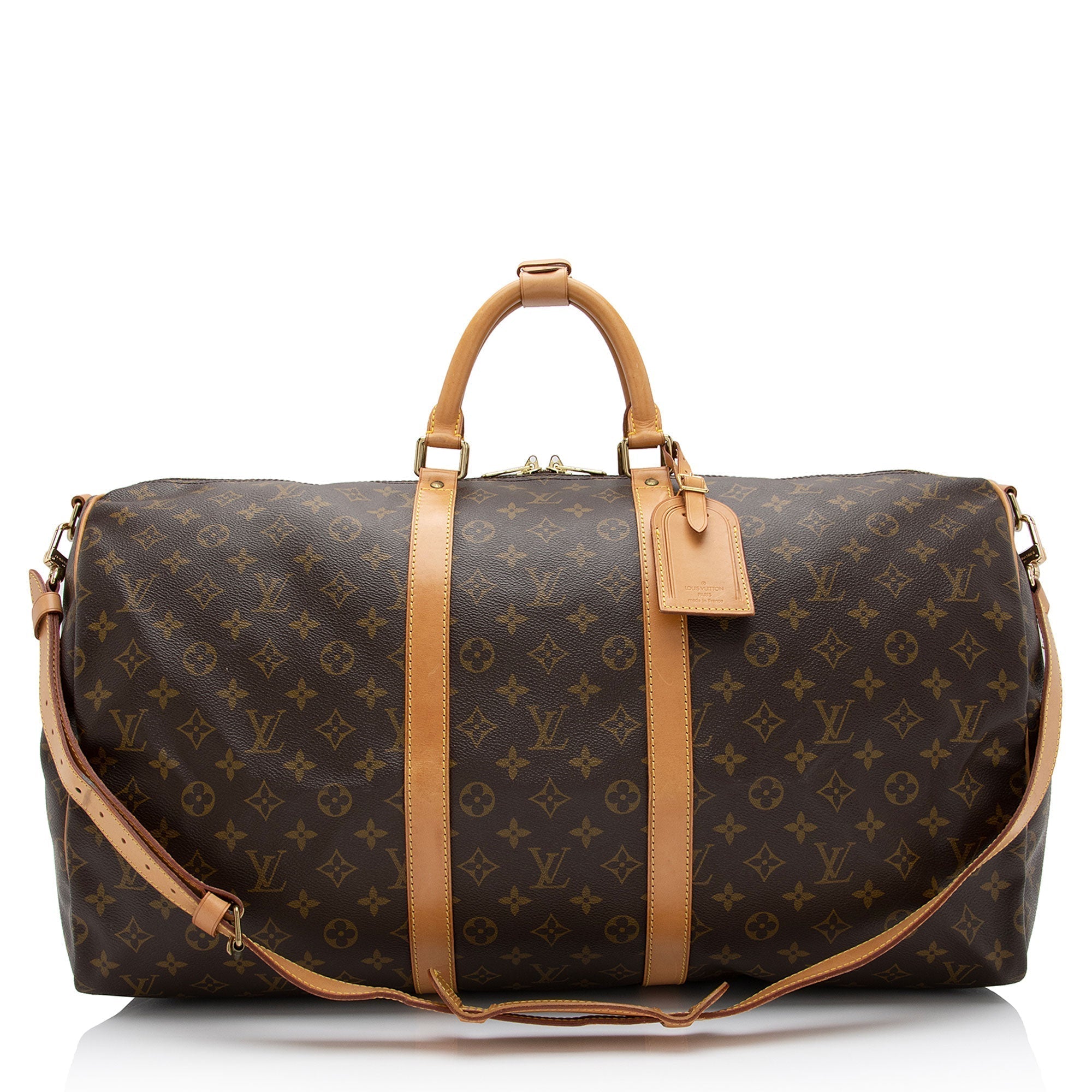 Louis Vuitton Vintage Monogram Canvas Keepall Bandouliere 55 Duffle Bag (SHF-PQTyV5)