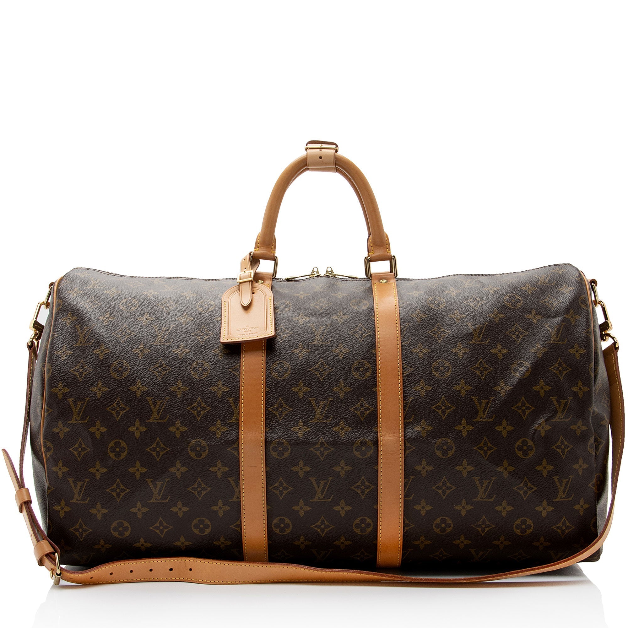 Louis Vuitton Vintage Monogram Canvas Keepall Bandouliere 55 Duffle Bag (SHF-KRqlod)