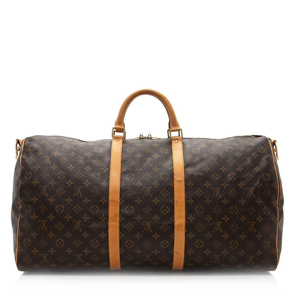 Louis Vuitton Vintage Monogram Canvas Keepall Bandouliere 60 Duffel Bag (SHF-20358)