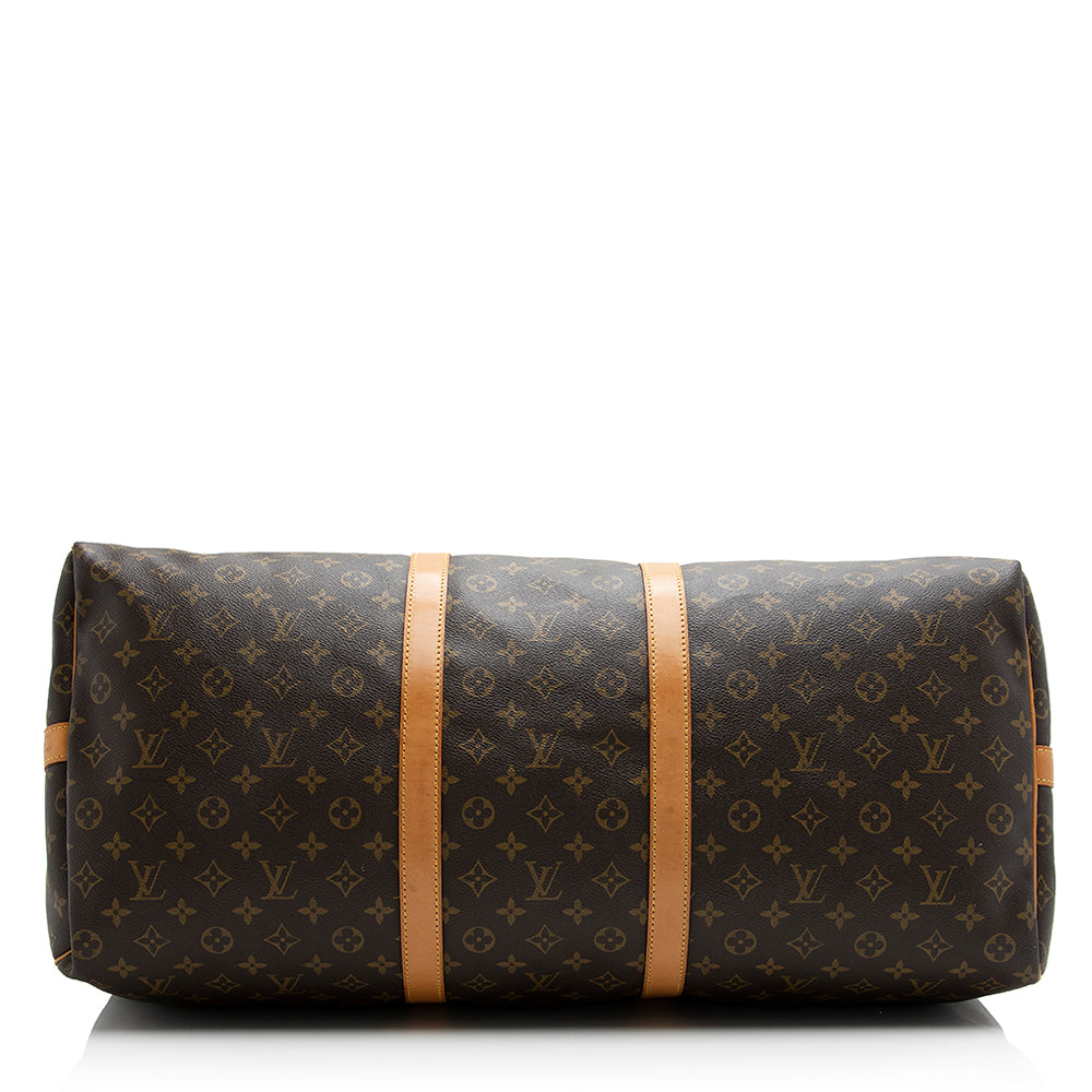 Louis Vuitton Vintage Monogram Canvas Keepall Bandouliere 60 Duffle Bag (SHF-21212)