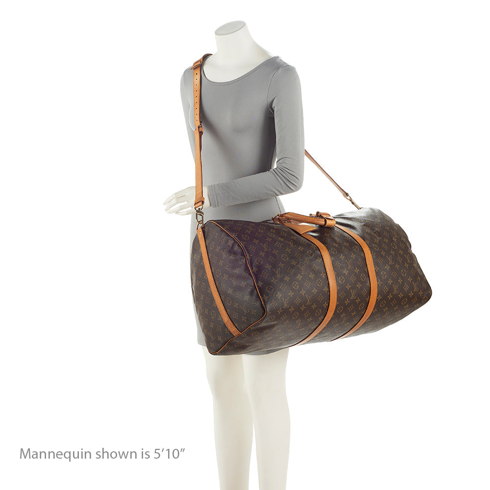 Louis Vuitton Vintage Monogram Canvas Keepall Bandouliere 60 Duffel Bag (SHF-21625)